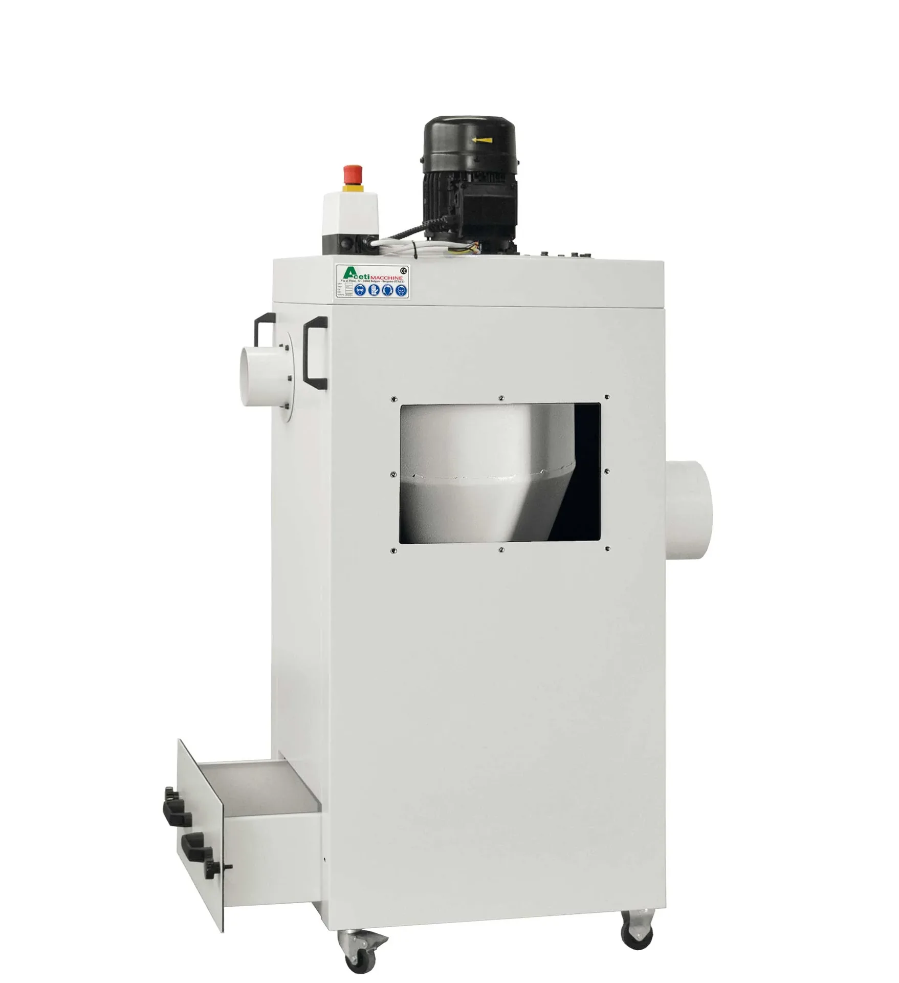 Aceti ASP.01-HP2 wheeled cyclone dust extractor with steel collection drawer