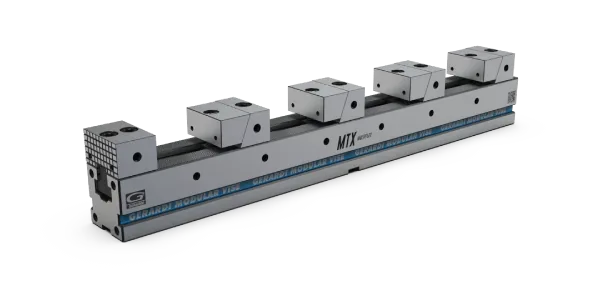 Gerardi Multiflex vise clamping multiple workpieces on one base