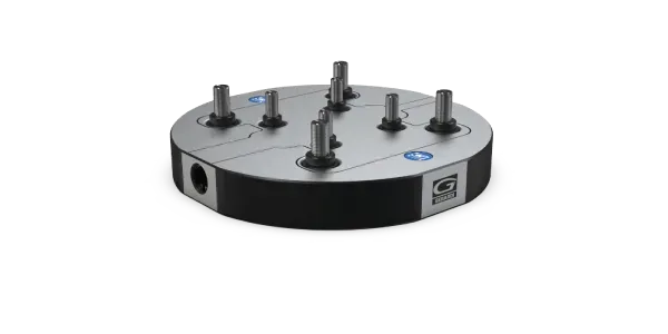 Gerardi round Quick Change plate with positioning pull studs