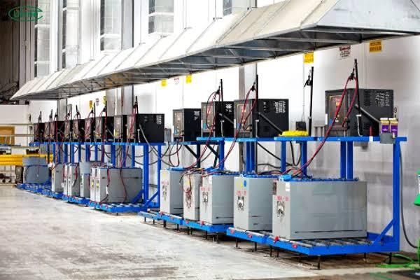 Industrial battery charging stations