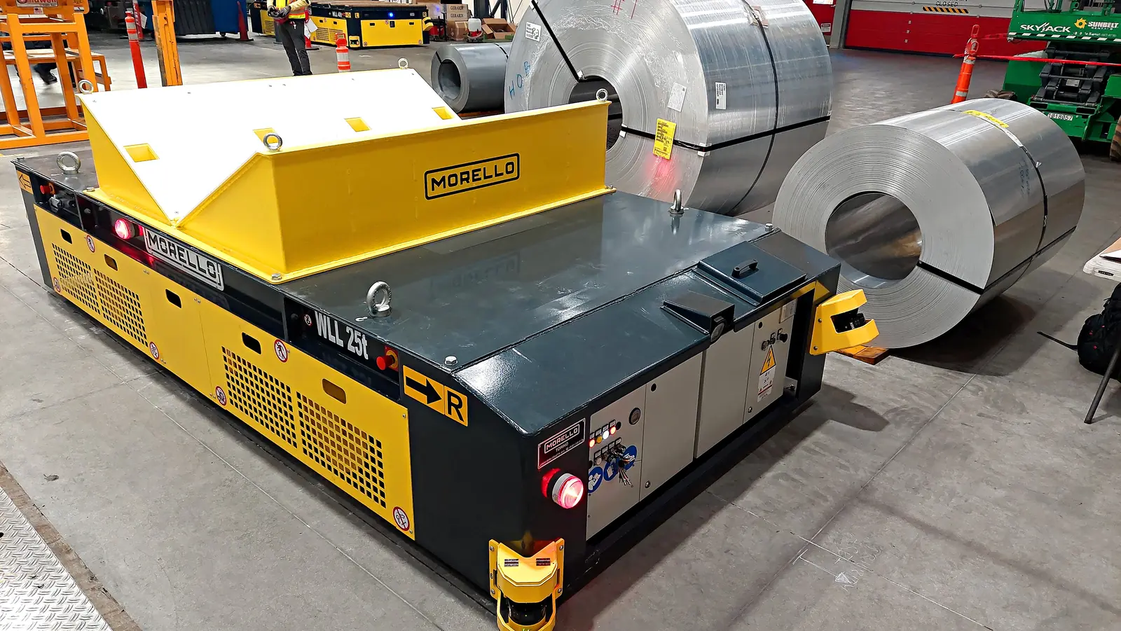 Morello AGV with V-shaped cradle for steel coils
