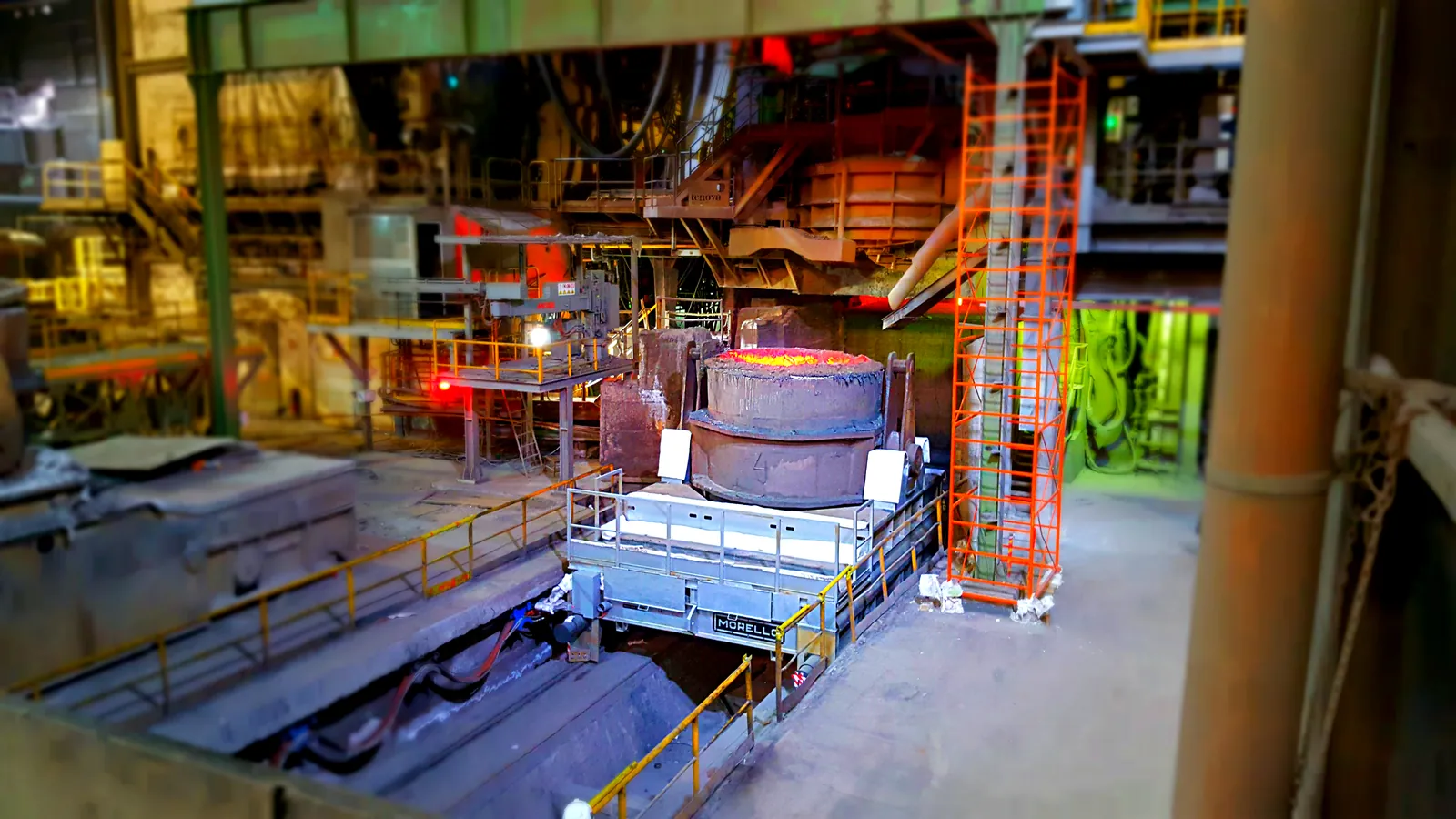 Morello rail ladle transfer car in a foundry