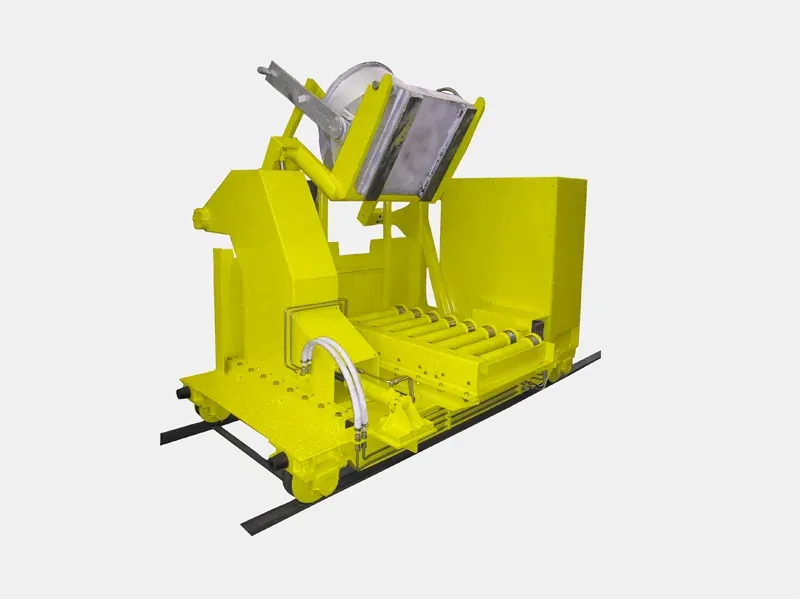 Morello 5 t rail-guided tilting ladle cart for foundries, 3D rendering