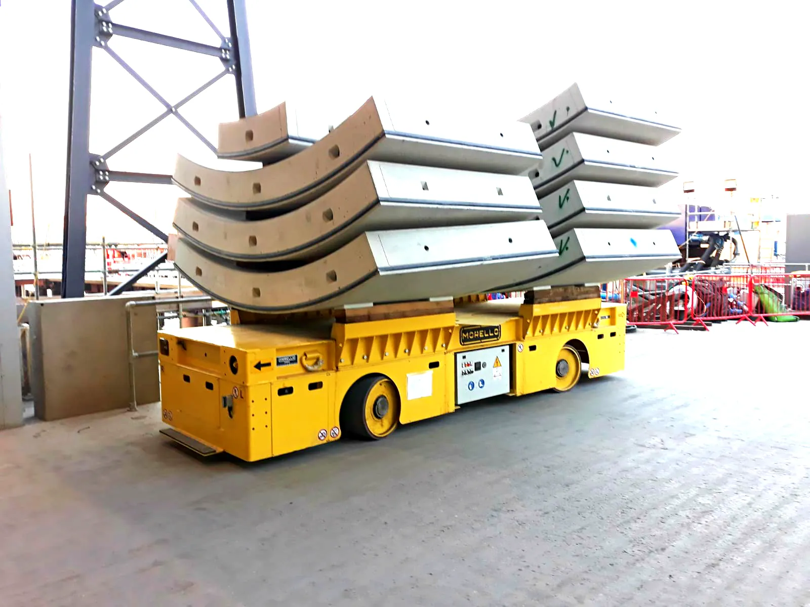 Morello SGAI cart carrying curved steel segments