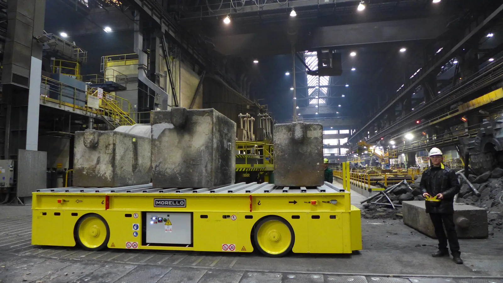 Morello SGAI battery cart in a steel plant