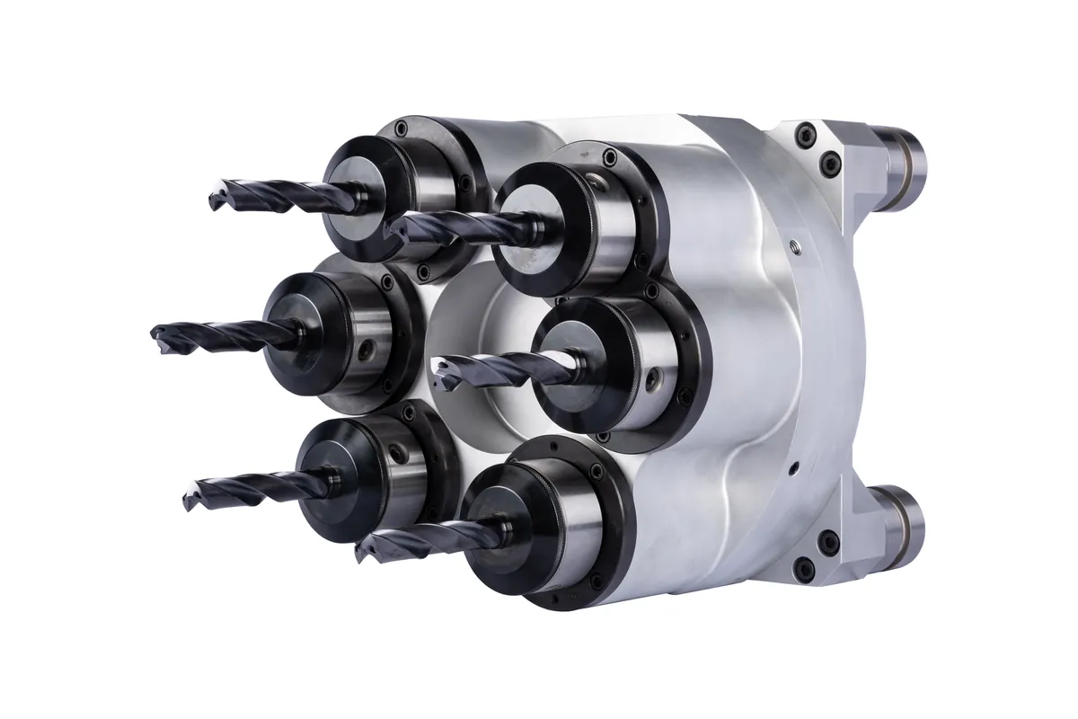 ROMAI multi-spindle head with eight drills