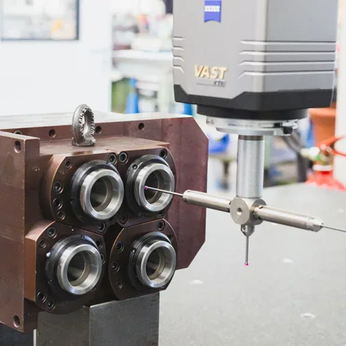 ROMAI multi-spindle head measured on a coordinate measuring machine after service