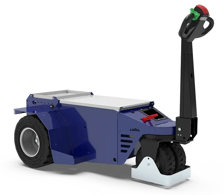 Zallys M10 walk-behind electric mover for heavy wheeled loads, three-quarter view