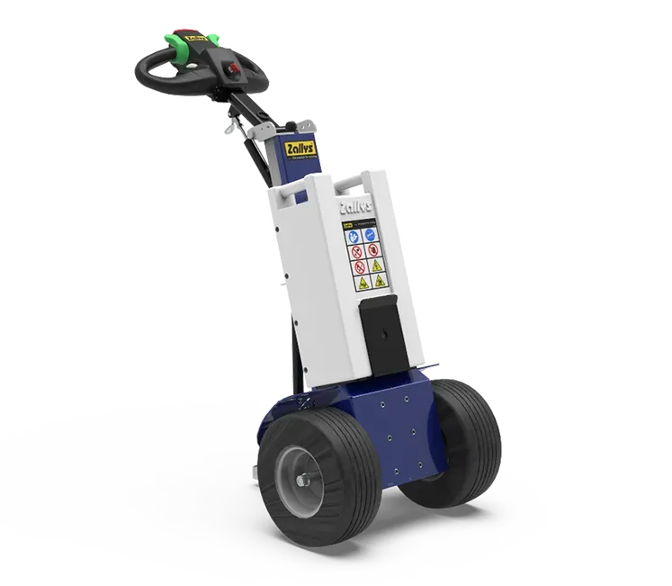 Zallys M12 vertical electric mover for carts and roll cages, three-quarter view